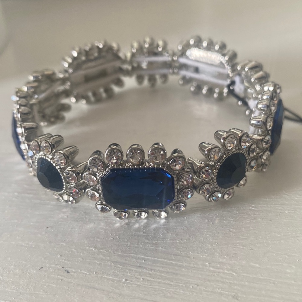 Monet Navy Blue Beaded Bangle